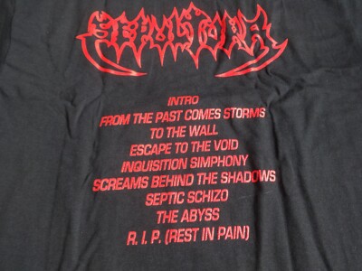 Sepultura Shirt Death Thrash Metal Destruction Kreator Possessed Behemoth Venom