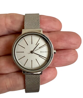 Skagen Womens Watch White Dial Silver Case Stainless Mesh Bracelet SKW2478 Skagen SKW2478 Ancher White Dial Stainless Steel Mesh  main image 3