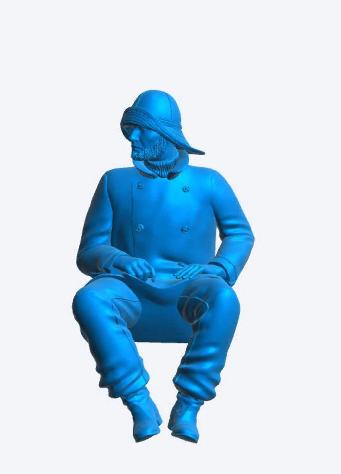 TG66 Seated Sailing Ship Crew Figure – Oilskin Coat, Sou’wester Hat, and Sea Boo - Image 3 of 4