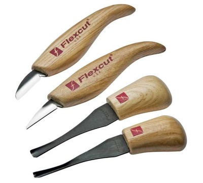 Flexcut Wood Carving Tools Beginner Palm & Knife Set KN600 | Includes Cutting...