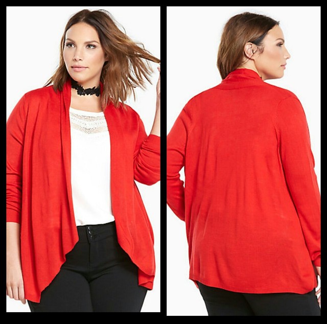 NWT Torrid Plus Size 4X Red Draped Open Front Cardigan (ZZZ) eBay
