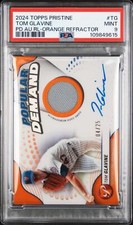 2024 Topps Pristine Orange #DPARTG Tom Glavine PSA 9 MINT MEM Auto 4/25 Mets 