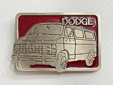 Vintage Dodge Ram Van Silver / Red - Belt Buckle Solid Metal 