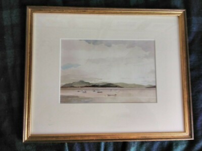 Aquarellgemälde 'LOCH FYNE' (Schottland) '88, gerahmt, sehr guter Zustand