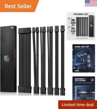 Versatile 16AWG Power Supply Sleeved Cables - Complete Extension Set Included