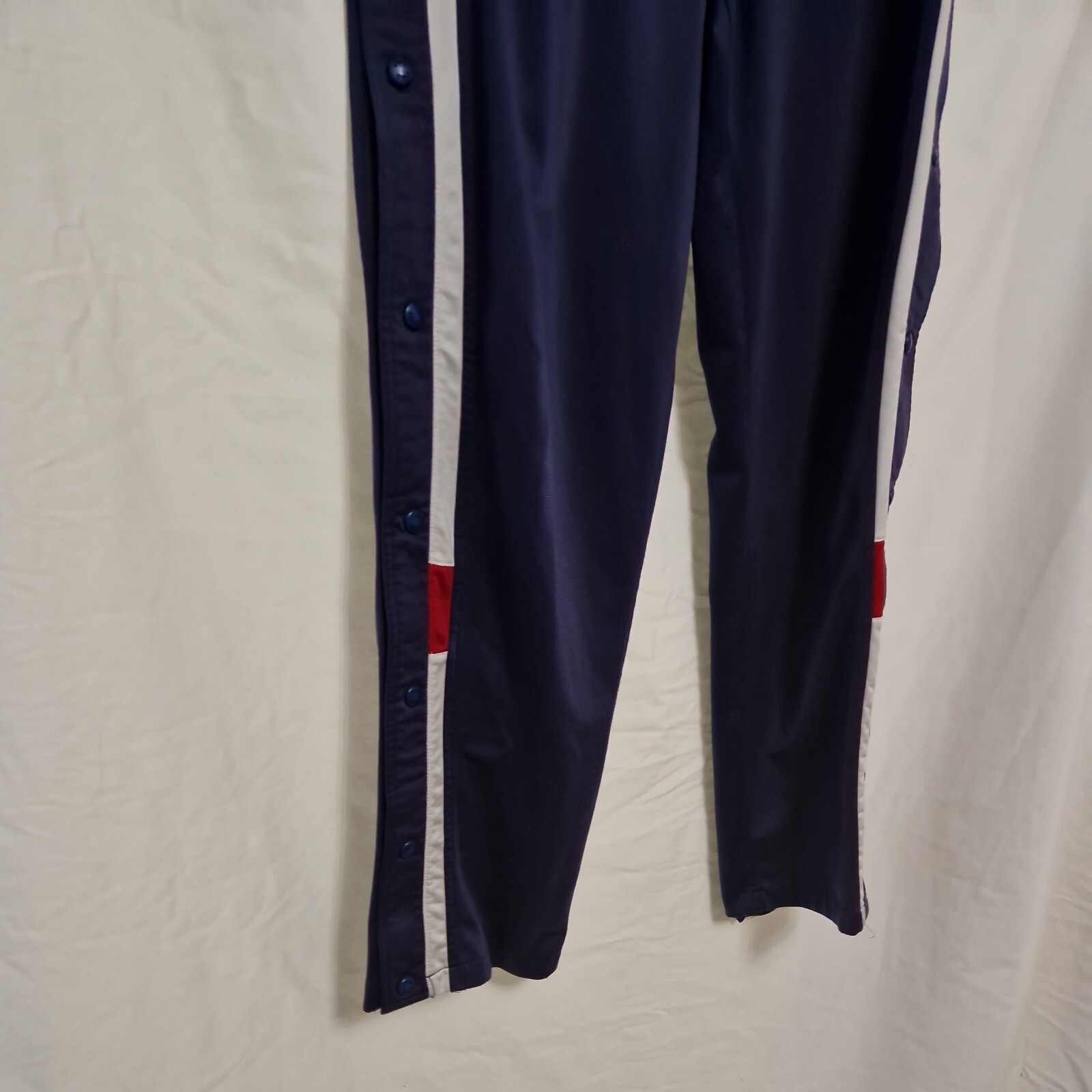 Fila Navy retrò lunghezza intera stampa borchie gamba esterna Usa taglia S M vita