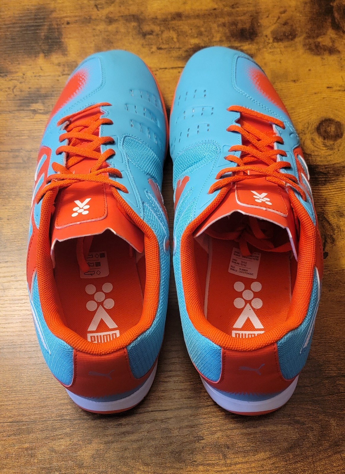 SAOLA Scarpa da calcio PUMA uomo Nevoa Lite arancione fluorescente bianco 14M