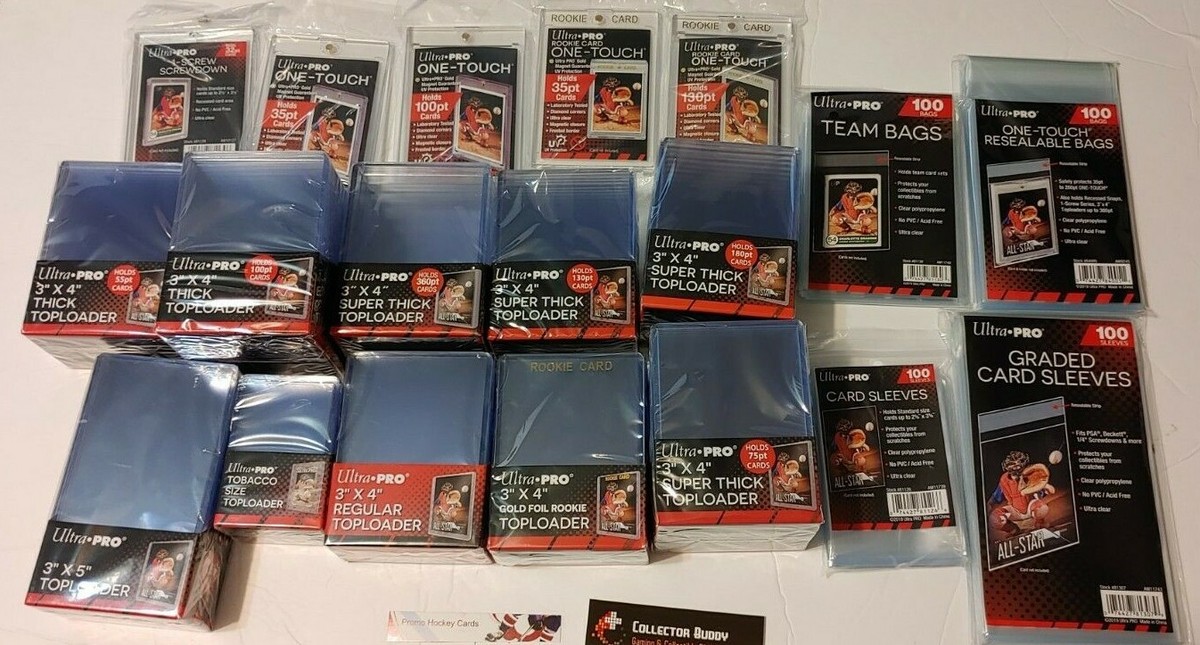 ultra pro card sleeves top loader Top Loaders 3x4 Regular With Sleeves Combo 200 Pack Combo — Cardboard  Memories Inc main image 0