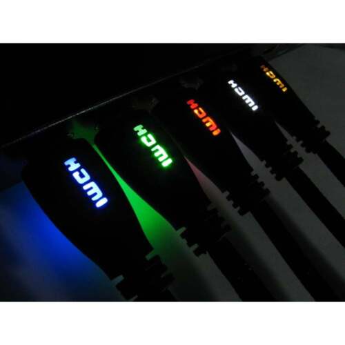 Pleciony kabel Ultra HD HDMI v2.0 ze światłem LED High Speed HDTV 2160p 4K 3D - Zdjęcie 1 z 6