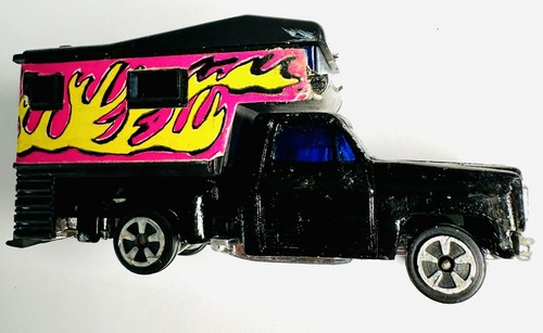 Vintage 1970s Kidco Tough Wheels Pick Up Truck with Camper 1/60 Hong Kong Black - Picture 6 of 7