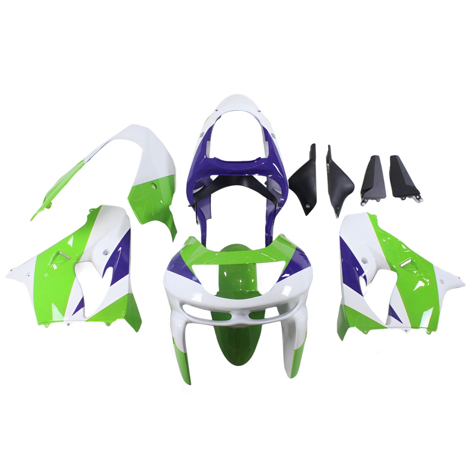 Green White Fairing Kit for 1998 1999 Kawasaki Ninja ZX9R ABS Injection Bodywork