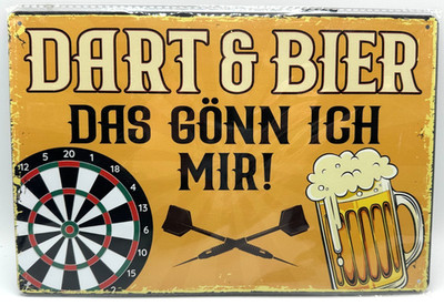 Dart & Beer - DAS GONN ICH MIR! Theme German Bier Tin Metal Signs 8'' x 12''
