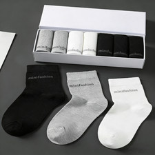 Bamboo Fiber Deodorant Men's Crew Socks, 7 Pairs