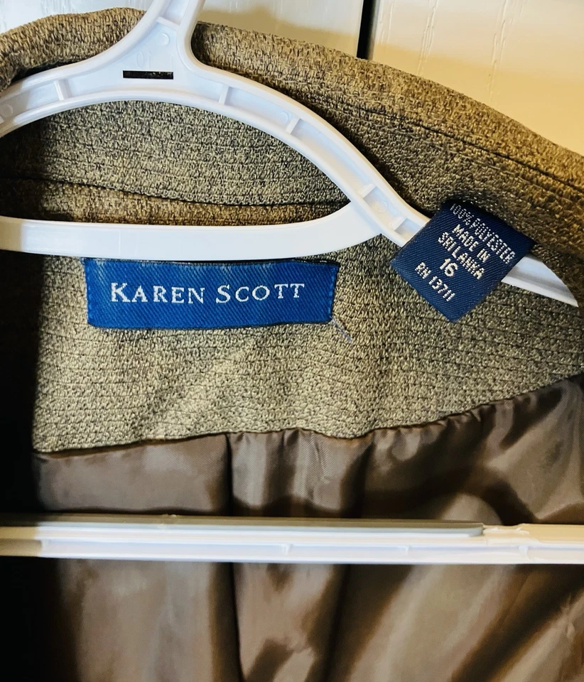 Chaqueta Karen Scott Beige 100% Poliéster Mujer Talla 16 Foto 4 de 4