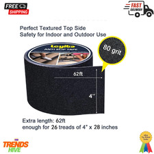 Anti Slip Tape, 4 Inch x 62 Ft Grip Tape for Stairs Outdoor/Indoor, Waterproof