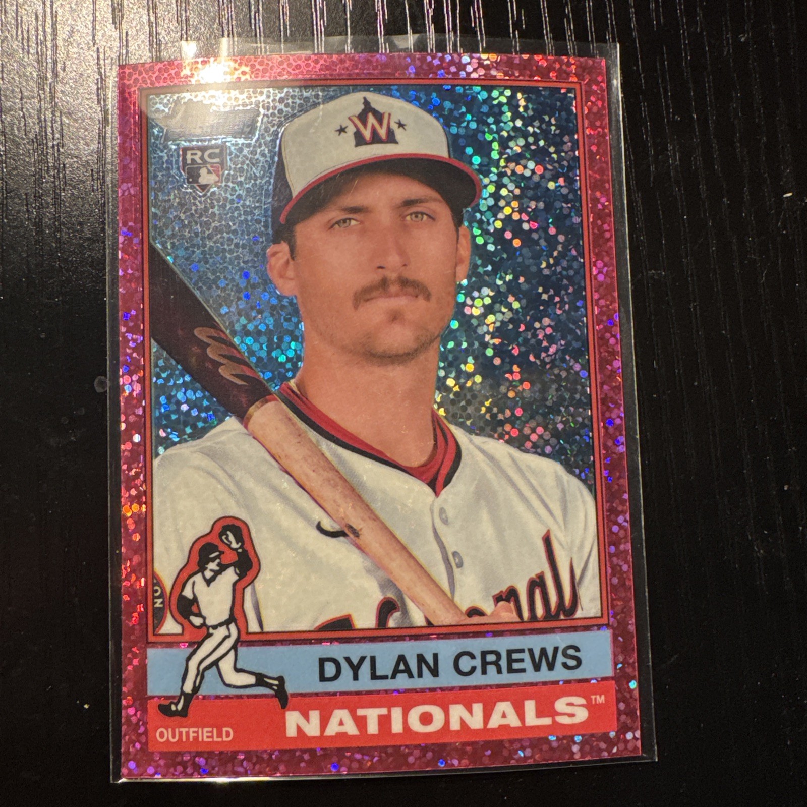 2025 Topps Heritage - Dylan Crews #247 Chrome Pink Sparkle Refractor (RC)