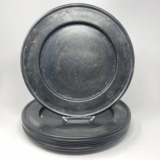 POTTERY BARN Berkeley Antiqued Distressed Oxidized Metal 13.5" Chargers Set Of 8