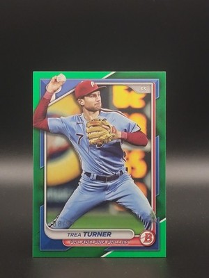 2024 Bowman Trea Turner #4 Green #'d 88/99 Philadelphia Phillies