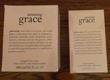 Philosophy Amazing Grace Perfume 4oz and Whipped Body Cream 20oz Set.