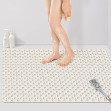 Yolife Extra Large Shower Mat 47x32 inch, Non 47" x 32" Rectangular , White