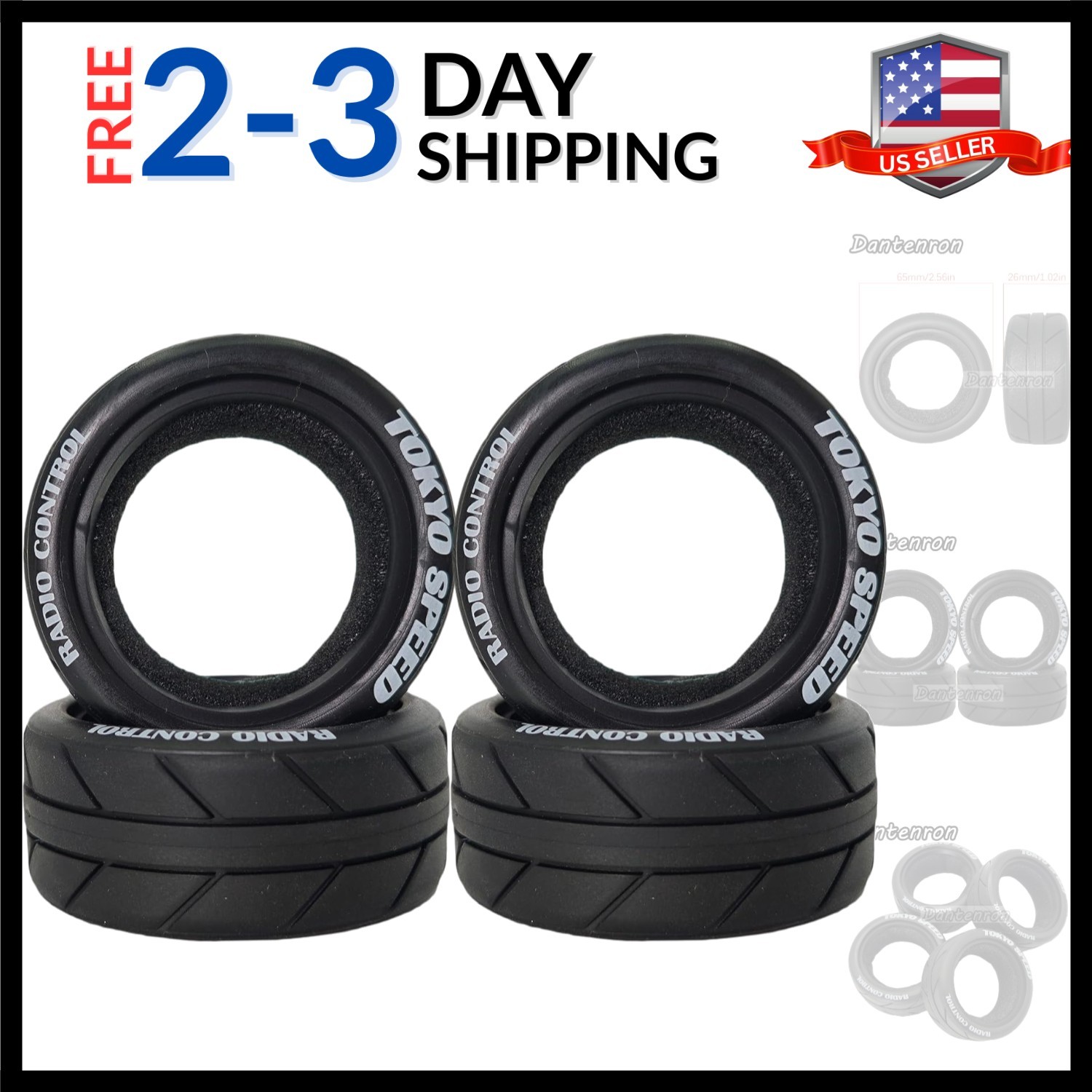 1/10 On Road Tires RC Soft Rubber Street Touring Tyres OD 65