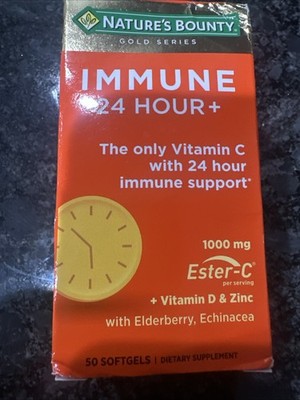 Nature's Bounty Immune 24 Hour+ 50 Softgels EXP-9/2027  FREESHIP  