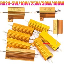 RX24-5W/10W/25W/50W/100W Golden Aluminium Housing Resistor Metal Wirewound Range