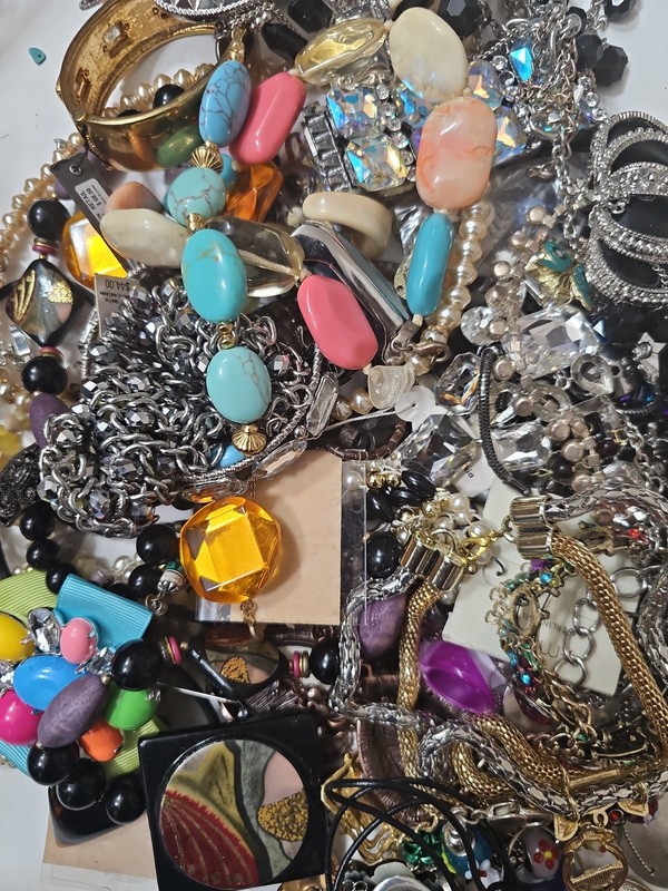 5 +LBS Junk  Jewelry Lot Broken Tangled Repurpose Repair  #10