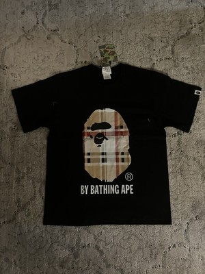 A Bathing Ape Black Logo Graphic Jersey T-Shirt Men s Short Sleeve Crew Neck