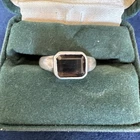 Vintage Art Deco Sterling Silver Smoky Topaz Ring Size 8 925