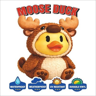 Cute Duck as Moose Decal Rubber Duck Sticker Kawaii sport Car Laptop Tumbler