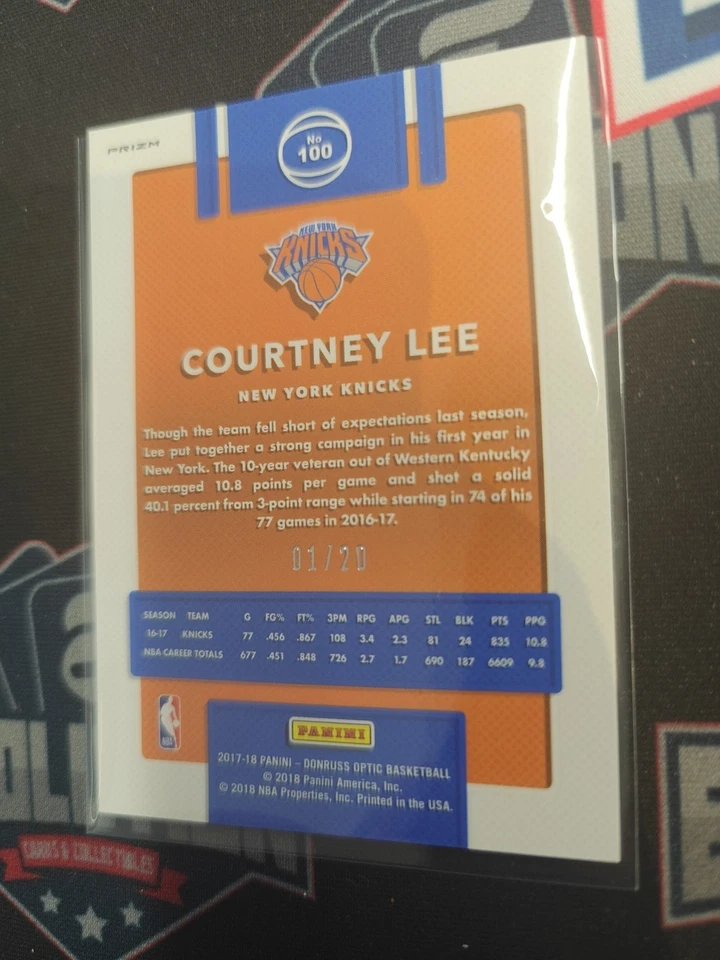 Panini Donruss Optic Pink Fast Break Prizm 2017-18 🔥01/20🔥 Courtney Lee #100 Foto 2 de 2