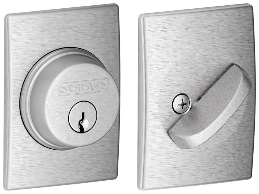 Schlage B60N-CEN Single Cylinder Keyed Entry Grade 1 Deadbolt - Chrome