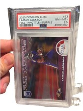 2020 Panini Donruss Elite Lamar Jackson #13 Full Throttle Purple PSA 8.5 /75