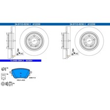 ATE BREMSSCHEIBEN 295mm + BEL&Auml;GE HINTEN passend f&uuml;r MERCEDES GLA GLB H247 X247