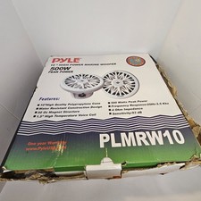 Pyle PLMRW10 10" 500 Watt Marine Subwoofer White. New In Open Box