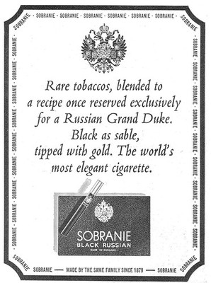 Werbung Sobranie schwarz russische Cocktail Zigaretten DIES IST EIN FOTODRUCK 03