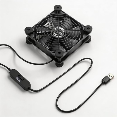 Dual Voltage 120mm USB Cooling Fan | 5V/12V 3 Speed Quiet | 18dB Ultra Quiet, 3