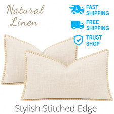 Farmhouse Neutral Pillow Covers 12x20 for Sofa