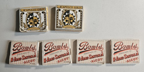 Vintage Lot Of 6 Rolling Papers Bambu & Acapulco Gold