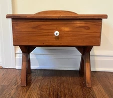 Vintage Handmade Pine Sewing Table Child’s Table Rustic Wood Early American TINY