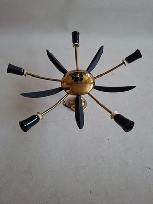 Sputnik Atomic # Space Age Midcentury # Deckenlampe 5 armig Ø 48 cm 50er Vintage