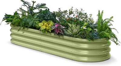 Galvanized Raised Garden Bed 6x2x1ft - 12'' Tall Metal Planter Box for Outdoor Pl