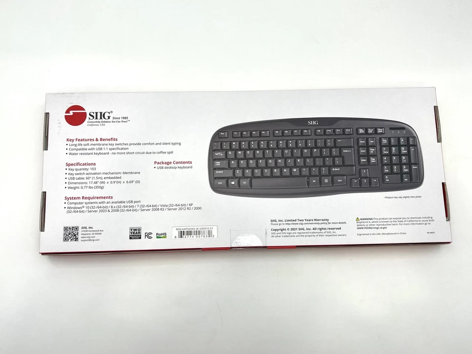 SII KB USB Desktop Keyboard JK-US0012-S1 - Black - Image 2 of 4