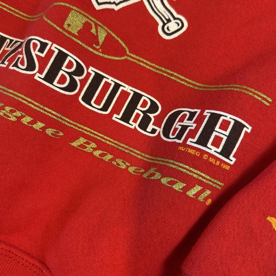 Vintage Pittsburgh Pirates Sweater youth Red MLB Baseball Crewneck Pullover 90s - Image 3 of 4