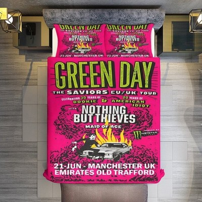 Anpassbar Bettwäsche Set 05.Green Day Bettbezug135x200 Punk Rock Kissenbezüge