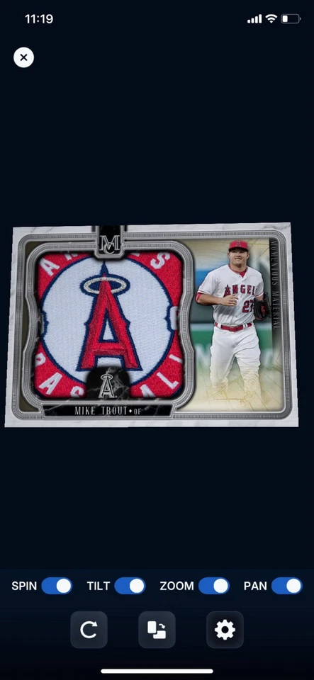 Topps Bunt Museum Collection18 - Mike Trout JUMBO RELIC ICONIC 50cc DIGITAL CARD - Image 3 of 4