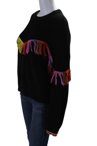 Stella McCartney Kids Long Sleeves Fringe Pullover Sweater Black Size 14 - Picture 2 of 4