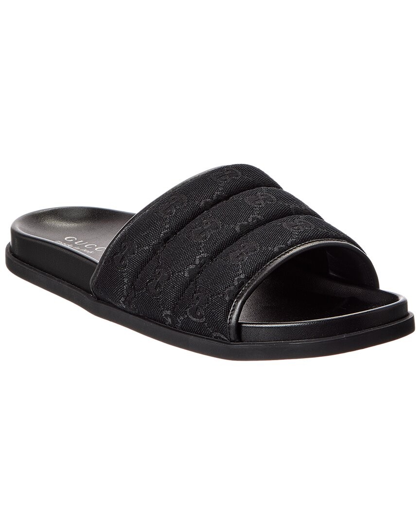Gucci Gg Canvas - Leather Slide Mens 7 Uk 110690₽