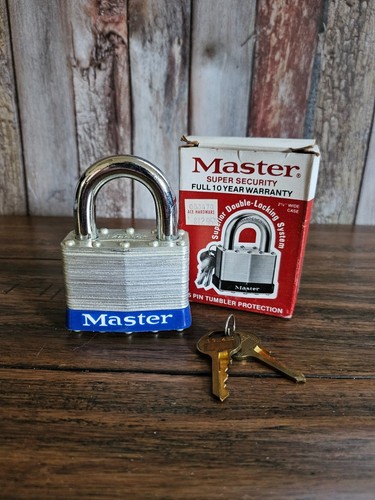 NOS Vintage Master Lock Co Padlock No 15 w/box and 2 Keys Milwaukee Wis. USA